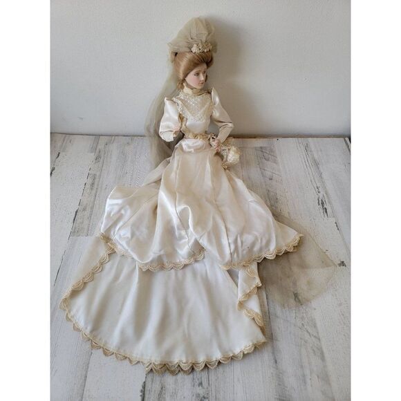Franklin heirloom AS IS Gibson Girl bride collectible porcelain doll - Picture 1 of 16